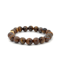 Load image into Gallery viewer, 18K Gold Money Bag Lucky Charm Beads Bracelet Gemstones Tiger's Eye 8mm - Rafant