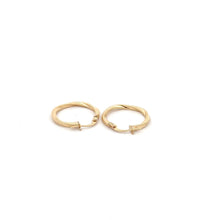 Load image into Gallery viewer, 18K Gold Earrings Hoops Spiral 1gram - Rafant
