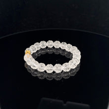 Load image into Gallery viewer, 18K Gold Money Bag Lucky Charm Bracelet Clear Quartz Carved Lotus Gemstones 7.5mm - Rafant