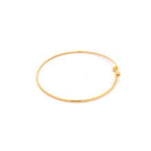 Load image into Gallery viewer, 18K Yellow Gold Bracelet Flexible Thin Wire Bangle Tiny Balls Size 6 inches - Rafant