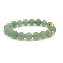 Load image into Gallery viewer, 18K Gold Dragon Pixiu Piyao Lucky Charm Beads Bracelet Gemstones Aventurine 8mm - Rafant