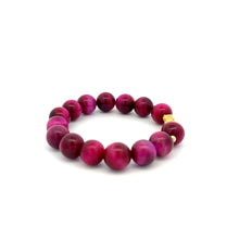 Load image into Gallery viewer, 18K Gold Dragon Pixiu Piyao Lucky Bracelet Beads Gemstone Pink Tiger's Eye 10mm - Rafant