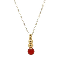 Load image into Gallery viewer, 18K Yellow Gold Necklace Chain 17.5 inches Carnelian Ball Pendant 1.66 grams - Rafant