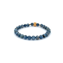 Load image into Gallery viewer, 18K Gold Money Bag Lucky Charm Beads Bracelet Gemstones Kyanite 6mm - Rafant