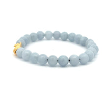 Load image into Gallery viewer, 18K Gold Dragon Pixiu Piyao Lucky Charm Bracelet Gemstones Aquamarine ALL Sizes - Rafant