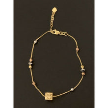 Load image into Gallery viewer, 18K Gold  Bracelet Beads White Rose Yellow Gold 2.76 grams S 7 inches plus 1 inch