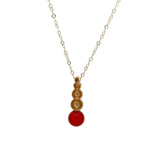 Load image into Gallery viewer, 18K Yellow Gold Necklace Chain 17.5 inches Carnelian Ball Pendant 1.66 grams - Rafant