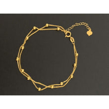 Load image into Gallery viewer, 18K Gold Bracelet Beaded 6 inches plus 1 inch 0.74 grams
