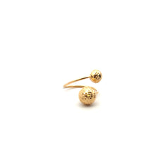 Load image into Gallery viewer, 18K Gold Japan Ring Double Orb Balls 1.25 grams Size 5 - Rafant