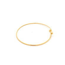 Load image into Gallery viewer, 18K Yellow Gold Bracelet Flexible Thin Wire Bangle Tiny Balls Size 6 inches - Rafant