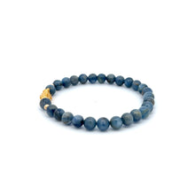 Load image into Gallery viewer, 18K Gold Dragon Pixiu Piyao Lucky Charm Beads Bracelet Gemstones Kyanite 6mm - Rafant