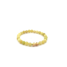 Load image into Gallery viewer, 18K Gold Pixiu Piyao Lucky Charm Bracelet Natural Lemon Jade Gemstones 6mm - Rafant