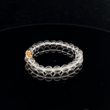 Load image into Gallery viewer, 18K Gold Money Bag Lucky Charm Bracelet Clear Quartz Gemstones 6mm - Rafant