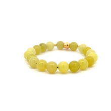 Load image into Gallery viewer, 18K Gold Money Bag Lucky Charm Beads Bracelet Gemstones Lemon Jade 8mm - Rafant