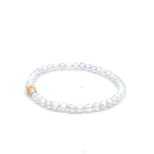 Load image into Gallery viewer, 18K Gold Bead Stretchable Bracelet Clear Faceted Zircon Gemstones - Rafant