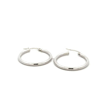 Load image into Gallery viewer, 18K White Gold Earrings Hoops Polished