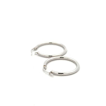 Load image into Gallery viewer, 18K White Gold Earrings Hoops Polished