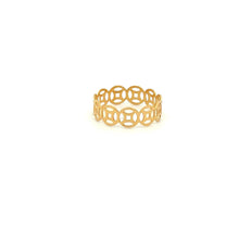 Load image into Gallery viewer, 18K Gold Ring Lucky Coin Good Fortune Size 6 - Rafant