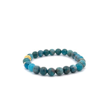 Load image into Gallery viewer, 18K Gold Money Ball Lucky Charm Beads Bracelet Gemstones Apatite 6mm - Rafant