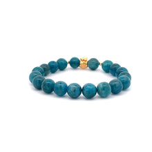 Load image into Gallery viewer, 18K Gold Money Bag Lucky Charm Beads Bracelet Gemstones Apatite 8mm - Rafant