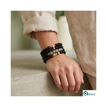Load image into Gallery viewer, Natural Dalmatian Jasper 14K Solid Gold Bead Stretch Bracelet Choose Your Style