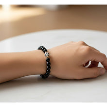 Load image into Gallery viewer, Natural Dalmatian Jasper 14K Solid Gold Bead Stretch Bracelet Choose Your Style