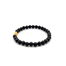 Load image into Gallery viewer, 24K Gold Piyao Pixiu Lucky Charm Bracelet Gemstones Shungite 6mm Size 7 inches - Rafant