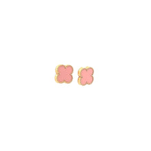 Load image into Gallery viewer, 18K Gold Earrings Flower Pink Mother of Pearl - Rafant