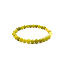 Load image into Gallery viewer, 18K Gold Pixiu Piyao Lucky Charm Bracelet Gemstones August Birthstones Peridot 6mm Size 7.25" - Rafant