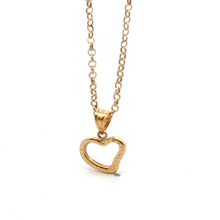 Load image into Gallery viewer, 18K Gold Bracelet Rolo Chain Open Heart Charm 8 inches - Rafant