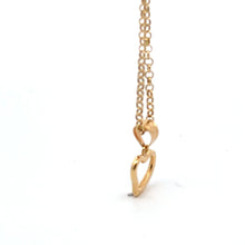 Load image into Gallery viewer, 18K Gold Bracelet Rolo Chain Open Heart Charm 8 inches - Rafant