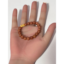 Load image into Gallery viewer, 24K Gold Piyao Pixiu Lucky Charm Bracelet Gemstones Goldstones 8mm Size 5 1/4 inches - Rafant