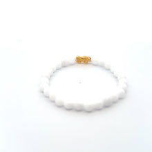 Load image into Gallery viewer, 18K Gold Pixiu Piyao Lucky Charm Bracelet Natural White Jade Gemstones 6mm - Rafant