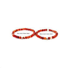 Load image into Gallery viewer, Natural Red Lace Agate Gemstones Mini 4mm 18K Gold Charm Round Bead - Rafant