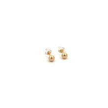 Load image into Gallery viewer, 14K Gold Earrings Stud Ball Tiny 4mm Silicone Covered Backings