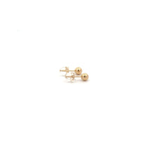 Load image into Gallery viewer, 14K Gold Earrings Stud Ball Tiny 4mm Silicone Covered Backings