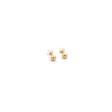 Load image into Gallery viewer, 14K Gold Earrings Stud Ball Tiny 4mm Silicone Covered Backings