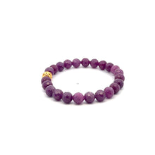 Load image into Gallery viewer, 18K Gold Money Coin Ball Bracelet Gemstones Ruby July Birthstones Micro Faceted 6 - 6.5 mm - Rafant