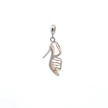 Load image into Gallery viewer, 925 Sterling Silver Charm High Heeled Shoes Sandals Pink Dangle For Charm Bracelet Necklace