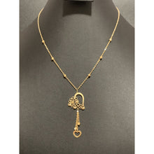 Load image into Gallery viewer, 18K Gold Necklace 17.75 inches Heart Charm 3.23 grams