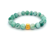 Load image into Gallery viewer, 24K Gold Money Bag Lucky Charm Bracelet Gemstones Natural Sky Mountain Jade - Rafant