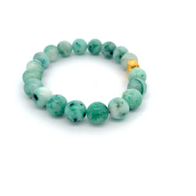 Load image into Gallery viewer, 24K Gold Money Bag Lucky Charm Bracelet Gemstones Natural Sky Mountain Jade - Rafant