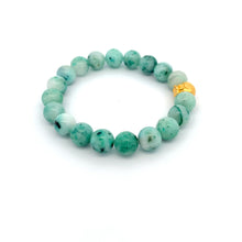 Load image into Gallery viewer, 24K Gold Money Bag Lucky Charm Bracelet Gemstones Natural Sky Mountain Jade - Rafant