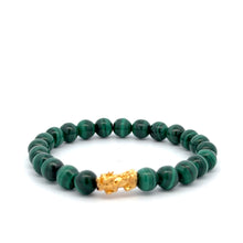 Load image into Gallery viewer, 18K Gold Pixiu Piyao Bracelet Natural Gemstones 6mm Birthstones Wealth Bracelet - Rafant