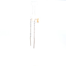 Load image into Gallery viewer, 18K Gold Earrings Butterfly Threader Dangle Very Tiny - Rafant