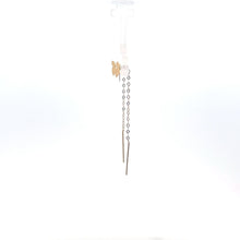 Load image into Gallery viewer, 18K Gold Earrings Butterfly Threader Dangle Very Tiny - Rafant