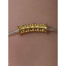 Load image into Gallery viewer, 925 Sterling Silver Add-a-Bead Chain with 18k Solid Gold Tube Accent, Customizable Minimalist Bracelet Interchangeable Design