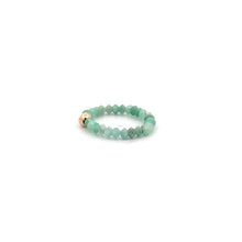 Load image into Gallery viewer, 14K Gold Emerald Micro Faceted Stretch Ring Handmade Elastic Gemstone Band - Rafant