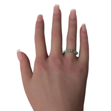 Load image into Gallery viewer, 14K Gold Emerald Micro Faceted Stretch Ring Handmade Elastic Gemstone Band - Rafant