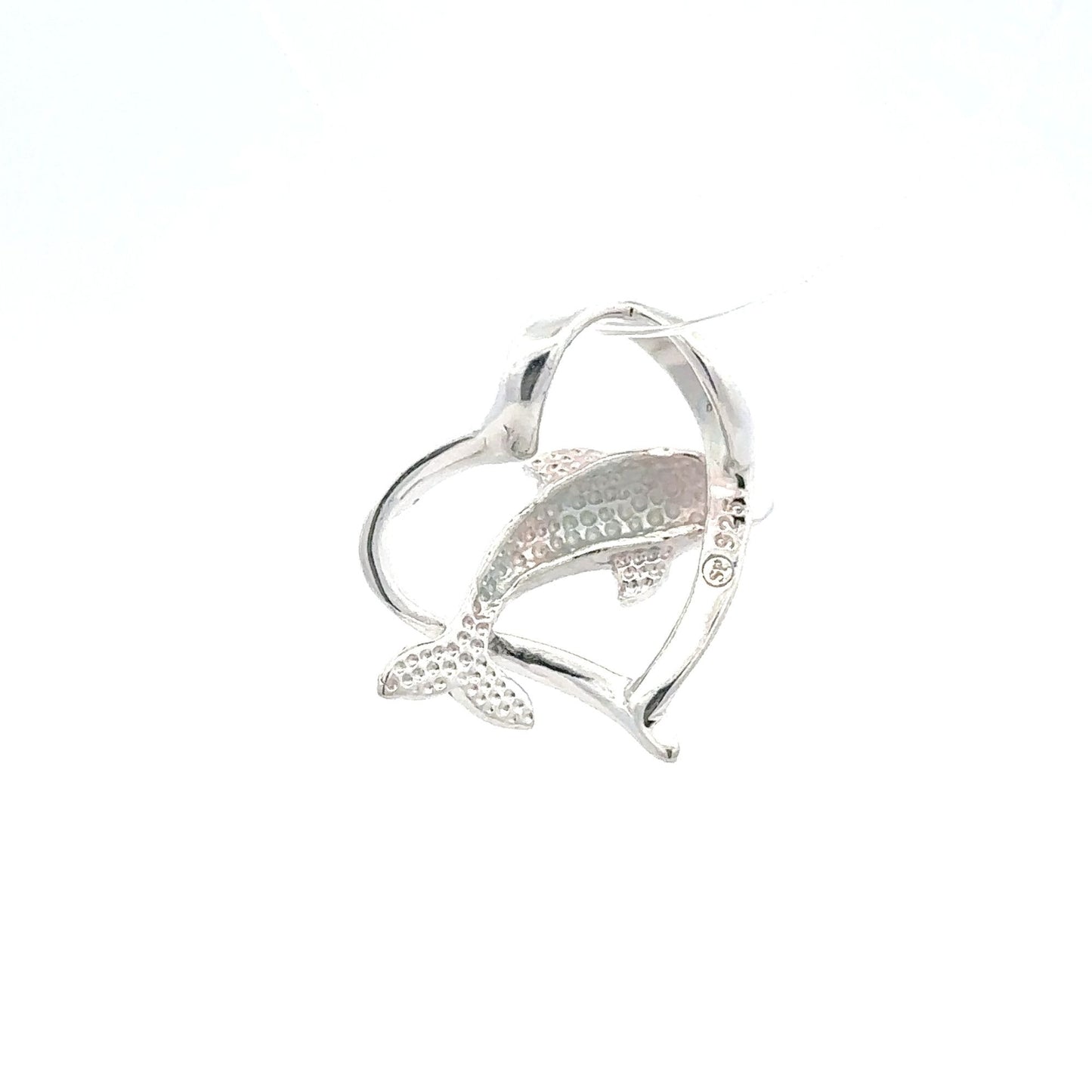 925 Sterling Silver Pendant Heart Dolphin - Rafant